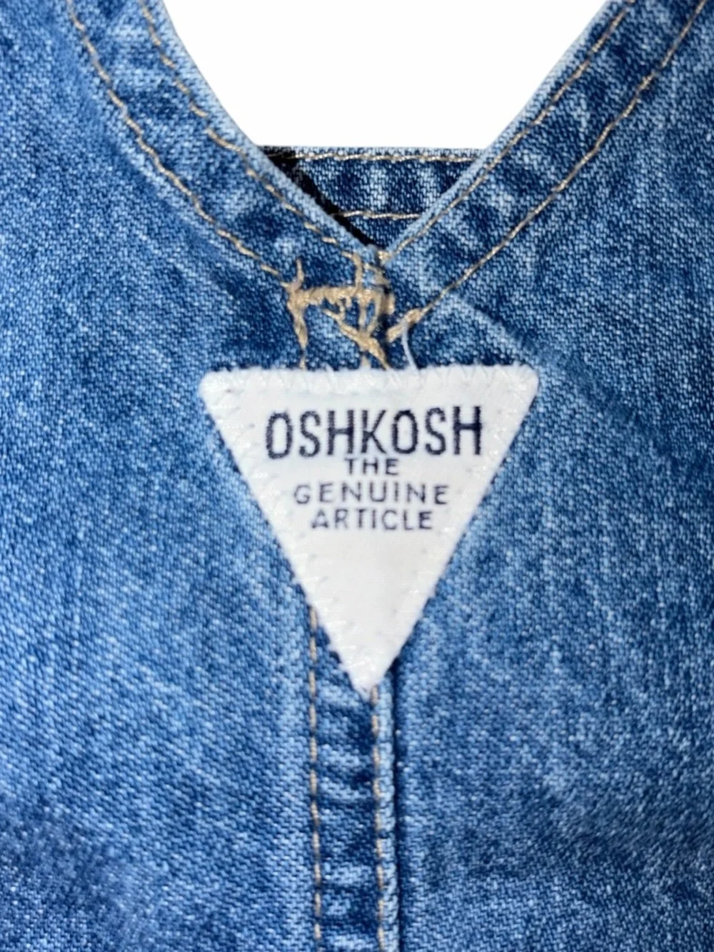 Vintage 90s OshKosh B’gosh Baby Girl Denim Overall Jumper Dress 3-6m Pinafore